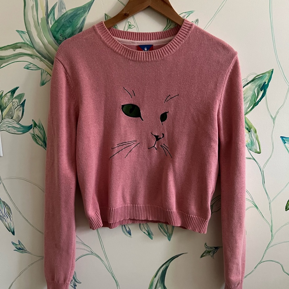Opening Ceremony Pink Cat Design Sweater